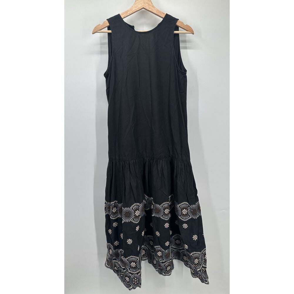 Vanessa Bruno Sz36 Black Fit & Flare Midi Dress Alais Elegant Embroidered Dress - Picture 3 of 10
